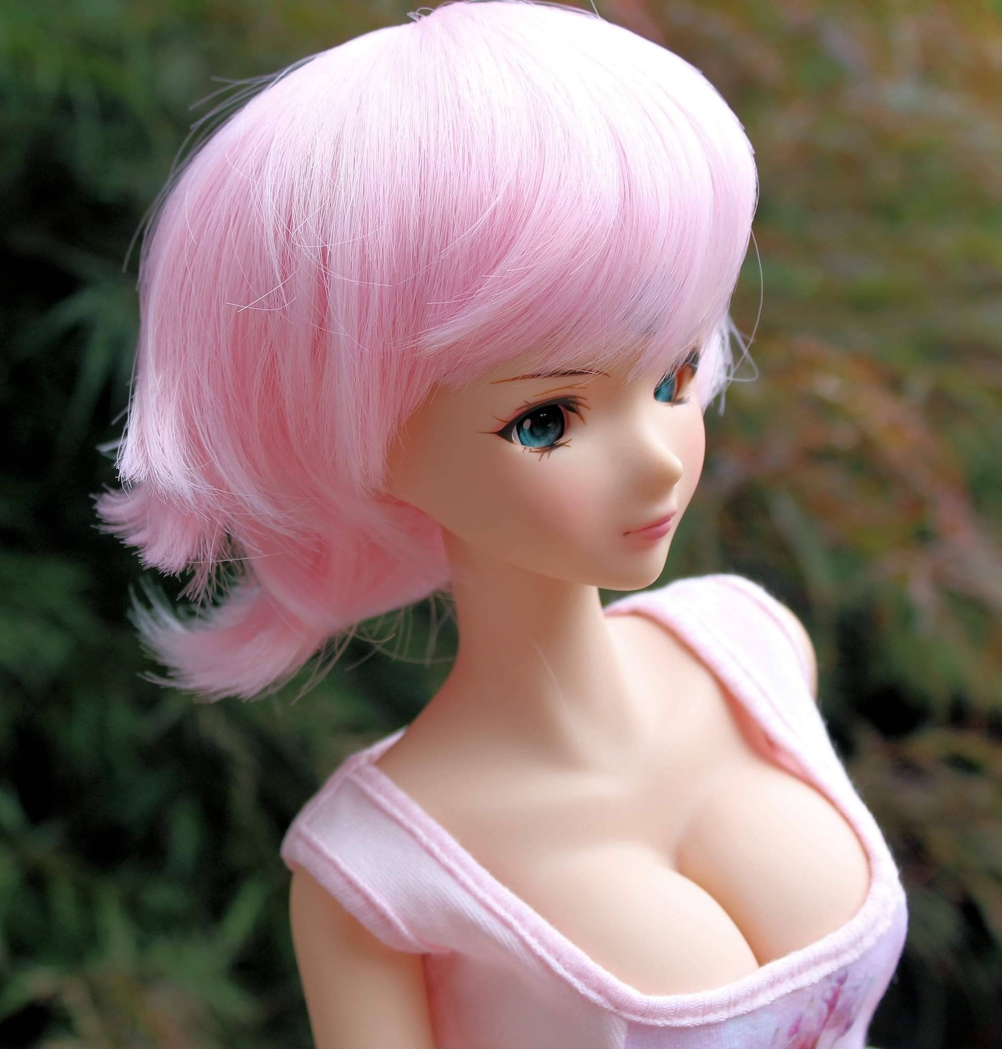 Custom doll Wig for Smart Dolls- Heat Safe - Tangle Resistant- 8.5" head size of Bjd, SD, Dollfie Dream dolls Pink pixie