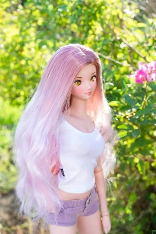Custom doll Wig for Smart Dolls- Heat Safe - Tangle Resistant- 8.5" head size of Bjd, SD, Dollfie Dream dolls  pink ombre