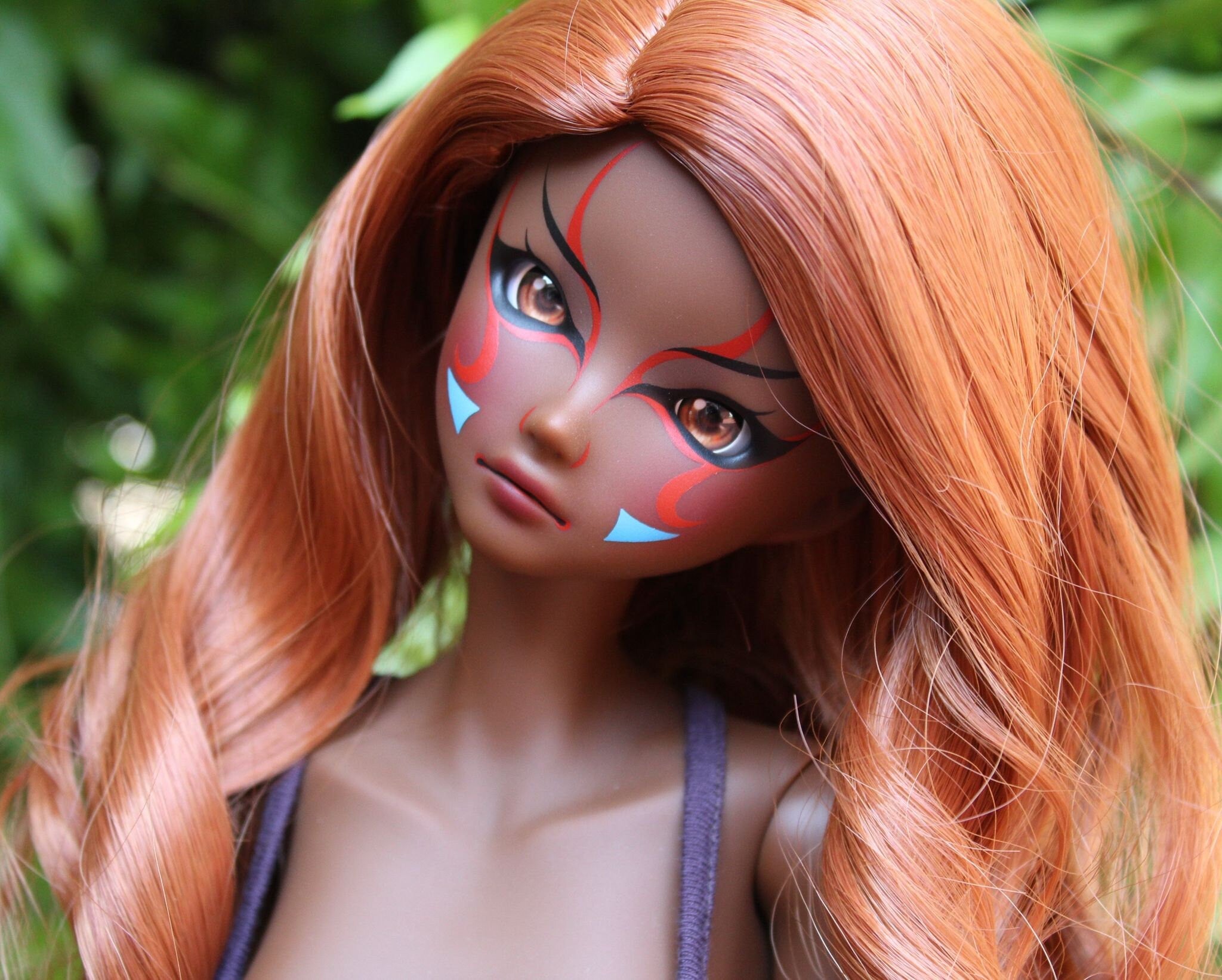 Custom doll Wig for Smart Dolls- Heat Safe - Tangle Resistant- 8.5" head size of Bjd, SD, Dollfie Dream dolls  copper red