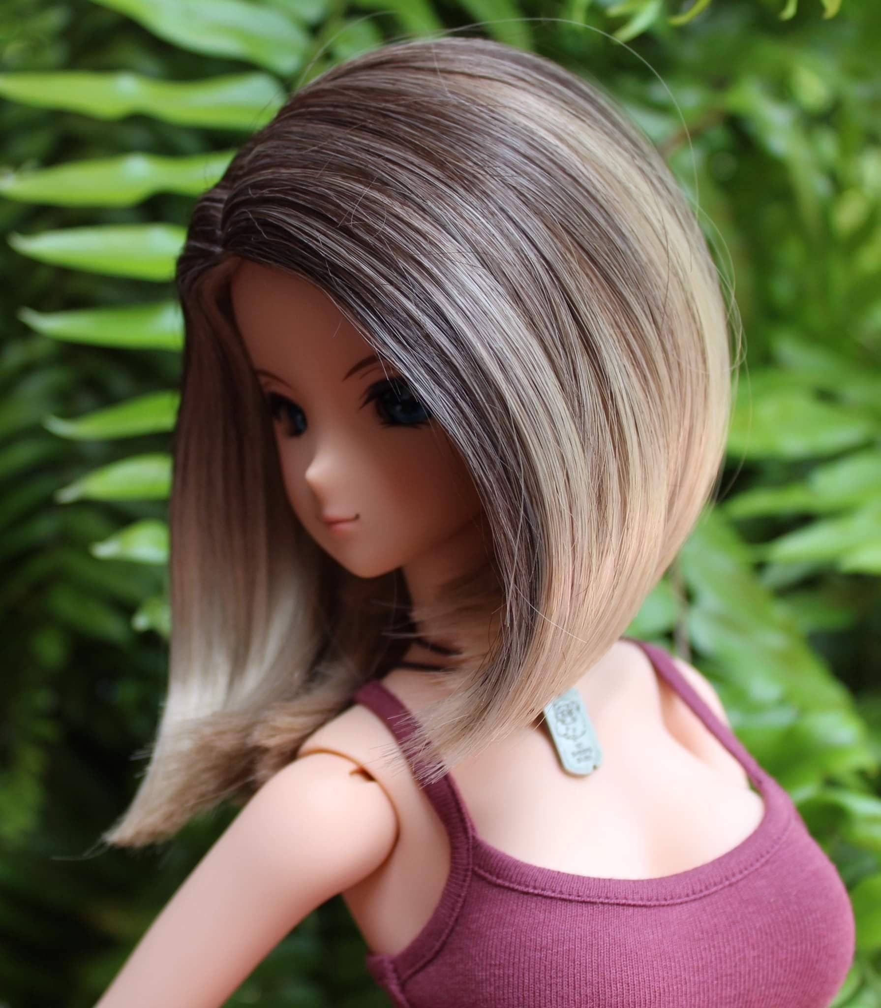 Custom doll Wig for Smart Dolls- "TAN CAPS" 8.5" head size of Bjd, SD, Dollfie Dream dolls  blonde ombre