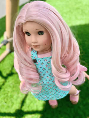 Custom DYED OMBRE Doll Wig for 18" American Girl Doll Heat Safe Tangle Resistant - fits 10-11" head size of all 18" dolls pink mermaid ombre