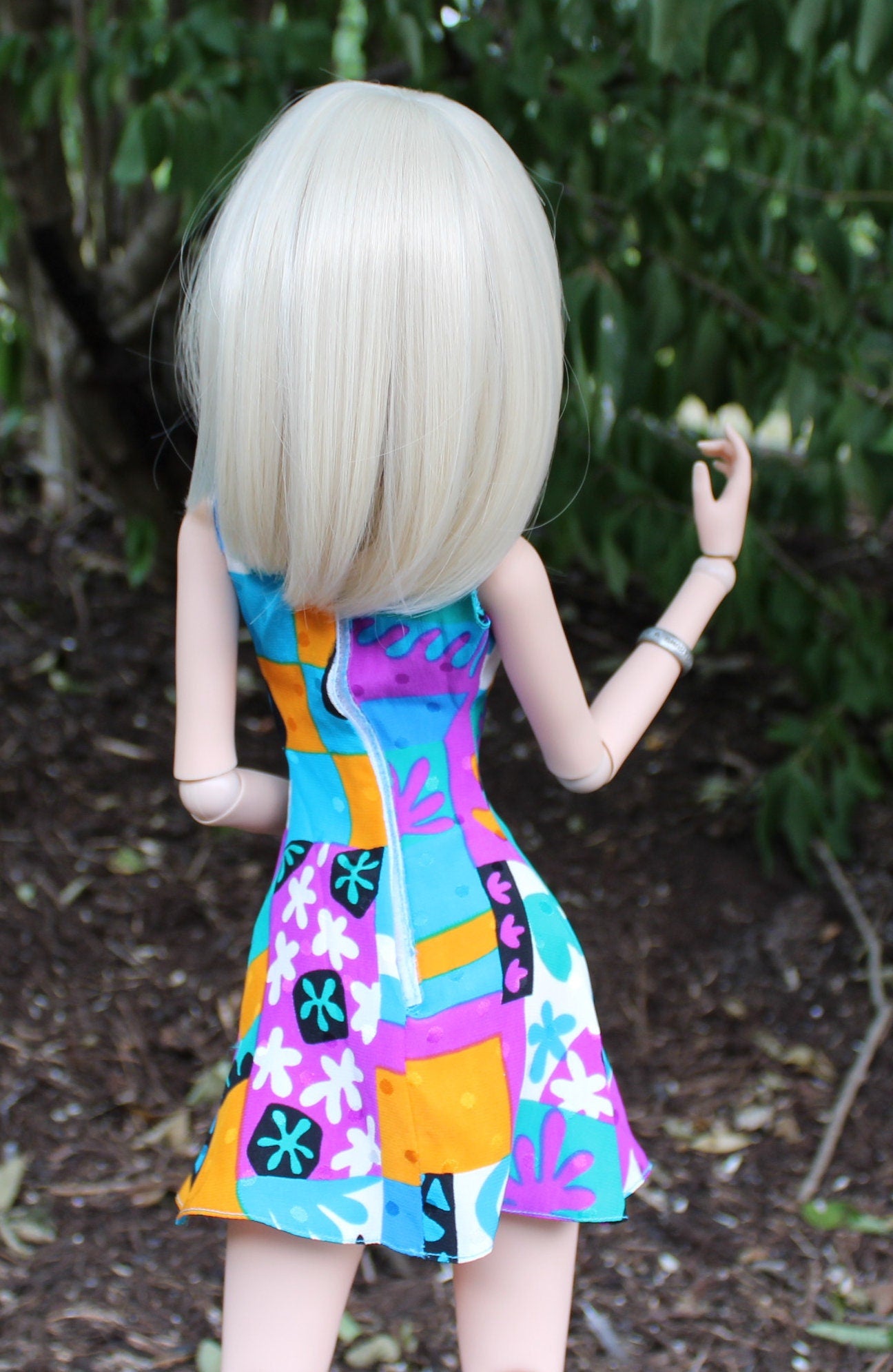 Custom doll Wig for Smart Dolls- Heat Safe - Tangle Resistant- 8.5" head size of Bjd, SD, Dollfie Dream dolls bleach blonde bangs