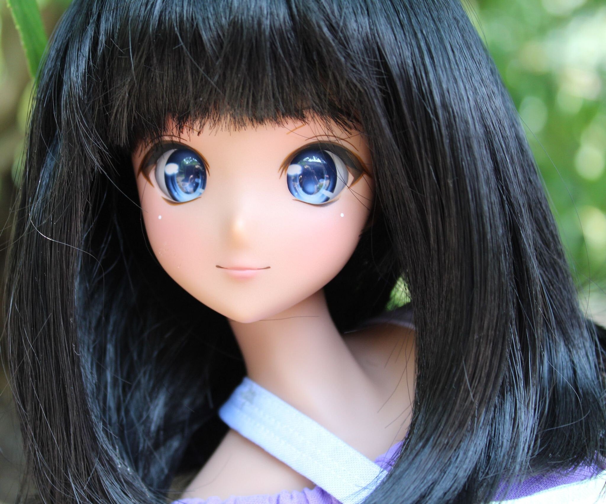 Custom doll Wig for Smart Dolls- Heat Safe - Tangle Resistant- 8.5" head size of Bjd, SD, Dollfie Dream dolls black bangs