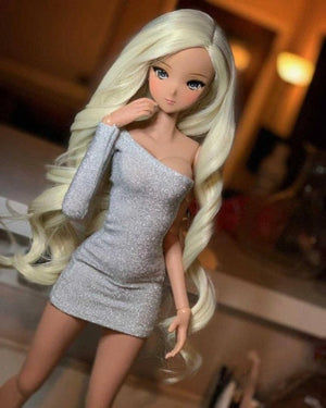 Custom doll Wig for Smart Dolls- Heat Safe - Tangle Resistant- 8.5" head size of Bjd, SD, Dollfie Dream dolls  Platinum