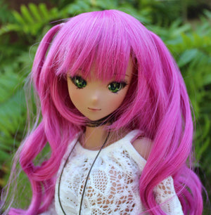 Custom doll WIG for Smart Dolls- Heat Safe - Tangle Resistant- 8.5" head size of Bjd, SD, Dollfie Dream dolls  Hot Pink  anime Limited