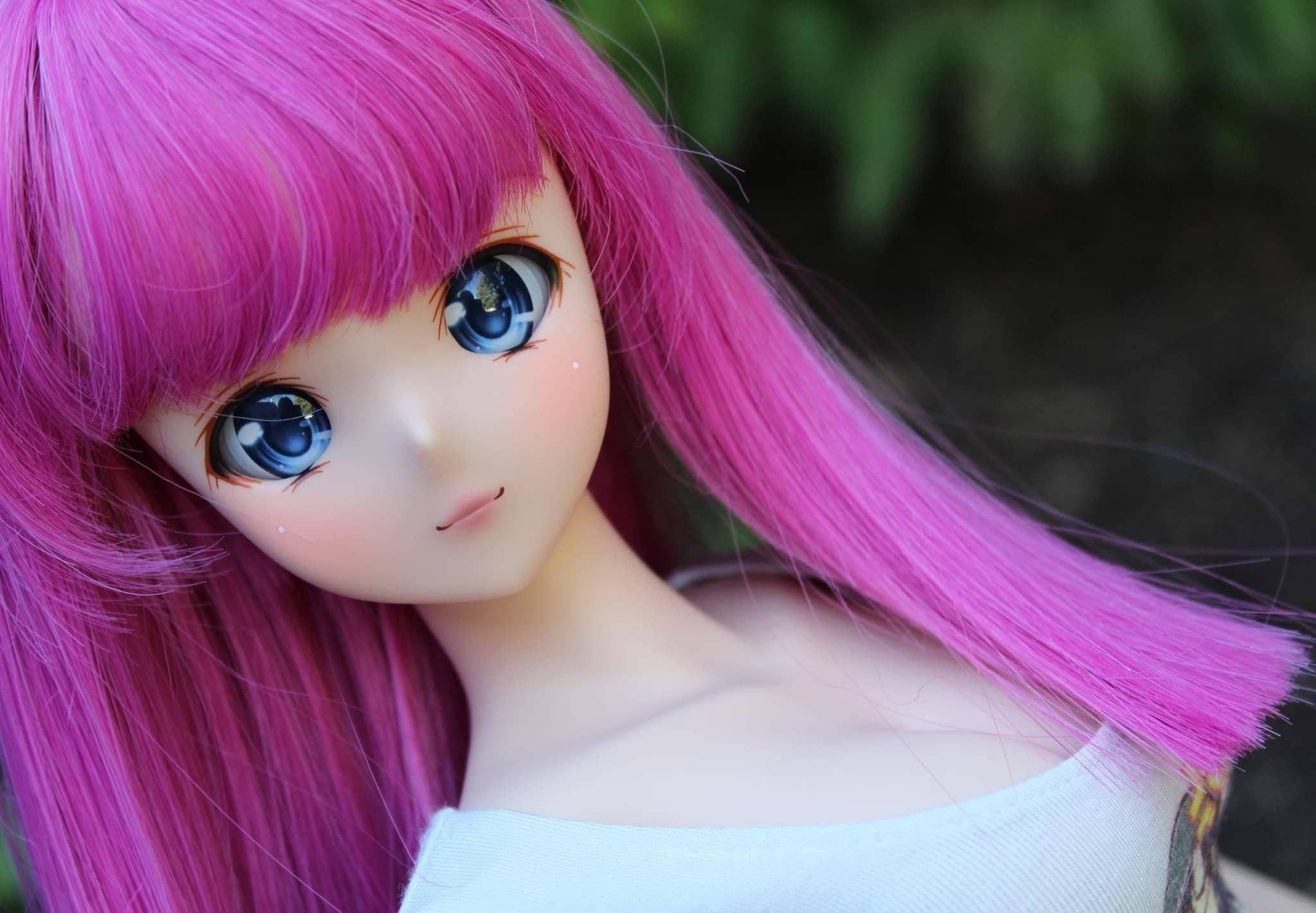 Custom doll WIG for Smart Dolls- Heat Safe - Tangle Resistant- 8.5" head size of Bjd, SD, Dollfie Dream dolls Hot Pink anime Limited