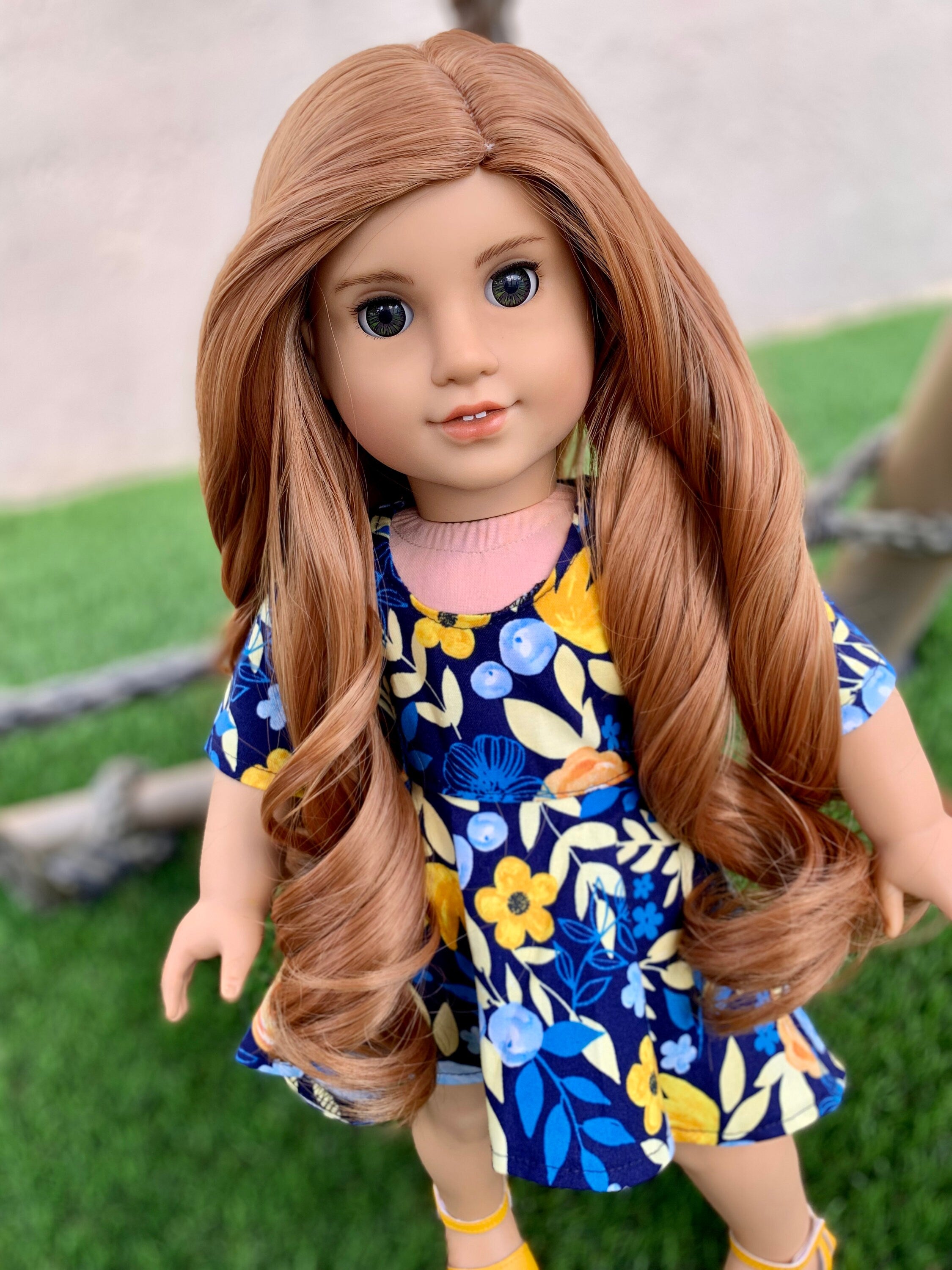 Custom OMBRE Doll Wig for 18" American Girl Doll Heat Safe Tangle Resistant - fits 10-11" head size of all 18" dolls