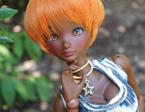 Custom doll Wig for Smart Dolls- Heat Safe - Tangle Resistant- 8.5" head size of Bjd, SD, Dollfie Dream dolls Carrot Pixie