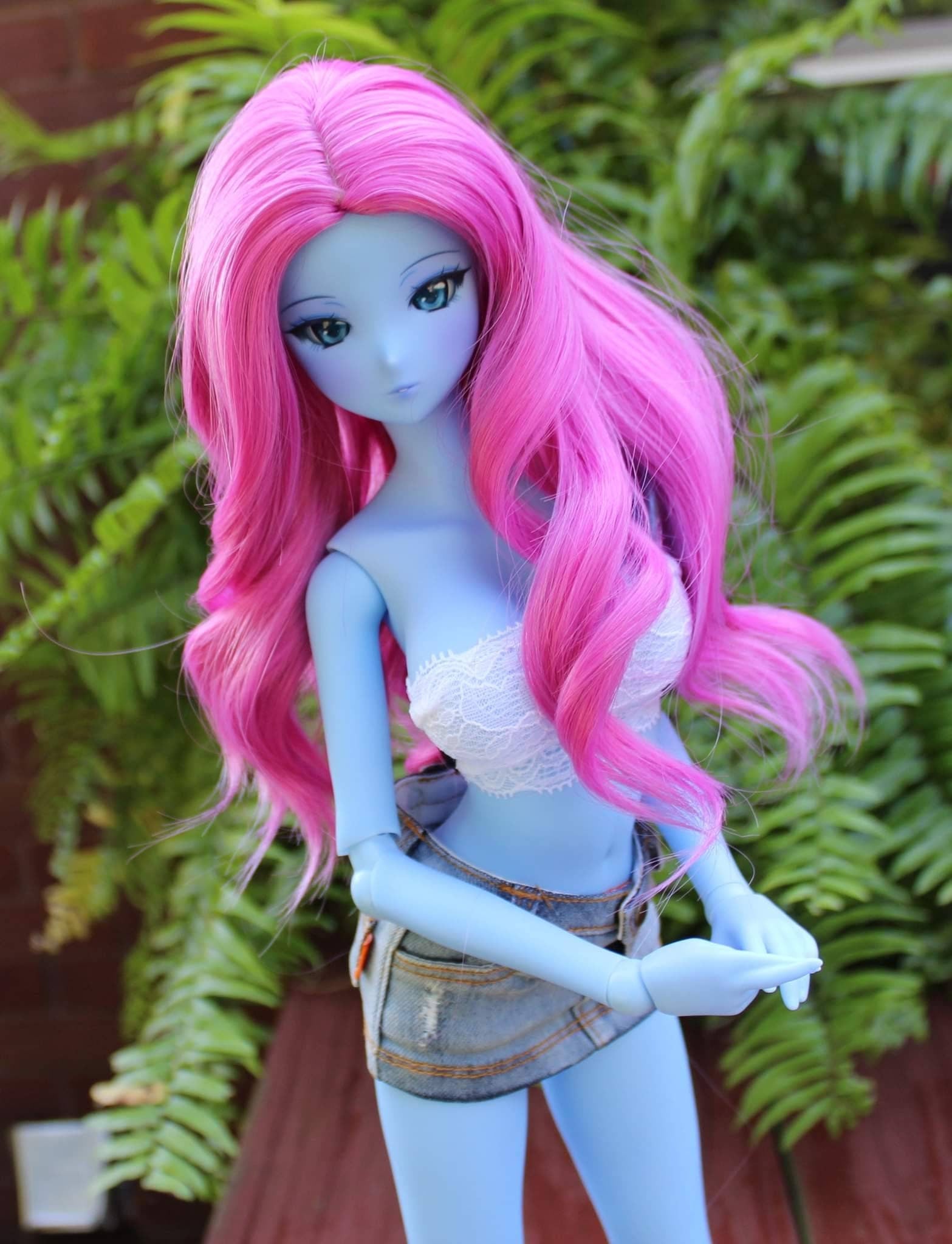 Custom doll WIG for Smart Dolls- Heat Safe - Tangle Resistant- 8.5" head size of Bjd, SD, Dollfie Dream dolls Pink