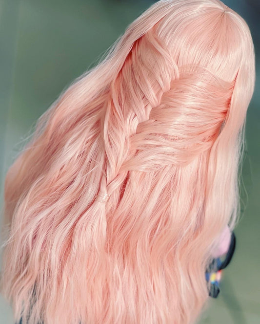 Custom doll Wig for Smart Dolls- Heat Safe - Tangle Resistant- 8.5" head size of Bjd, SD, Dollfie Dream dolls Peach Limited