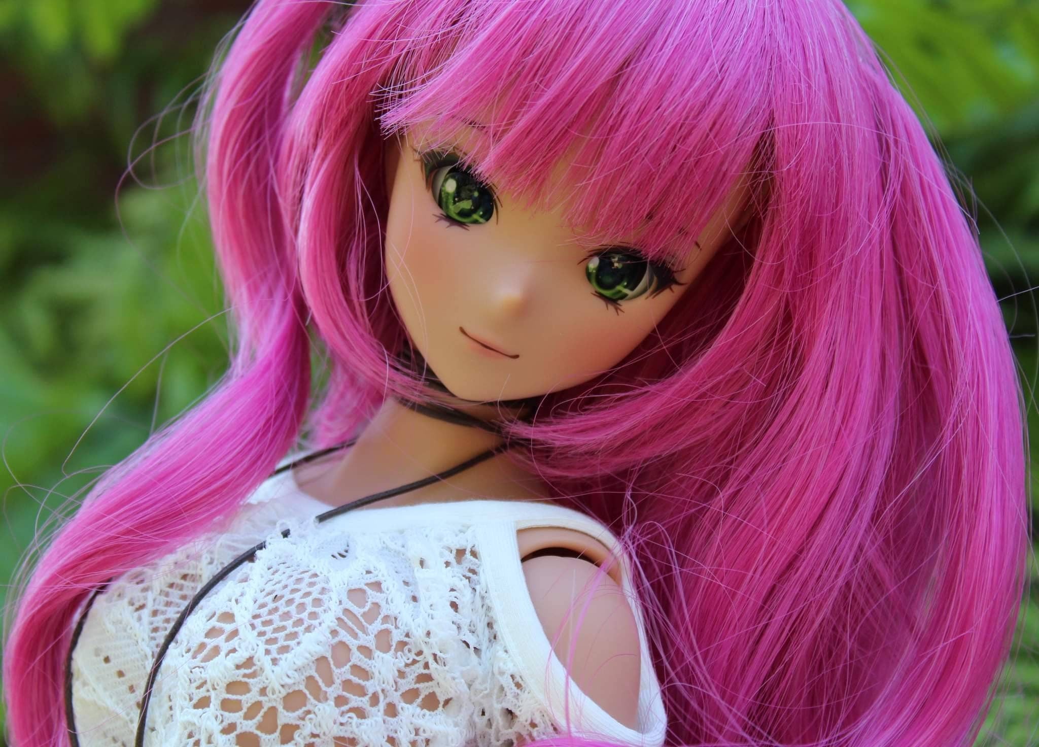 Custom doll WIG for Smart Dolls- Heat Safe - Tangle Resistant- 8.5" head size of Bjd, SD, Dollfie Dream dolls  Hot Pink  anime Limited