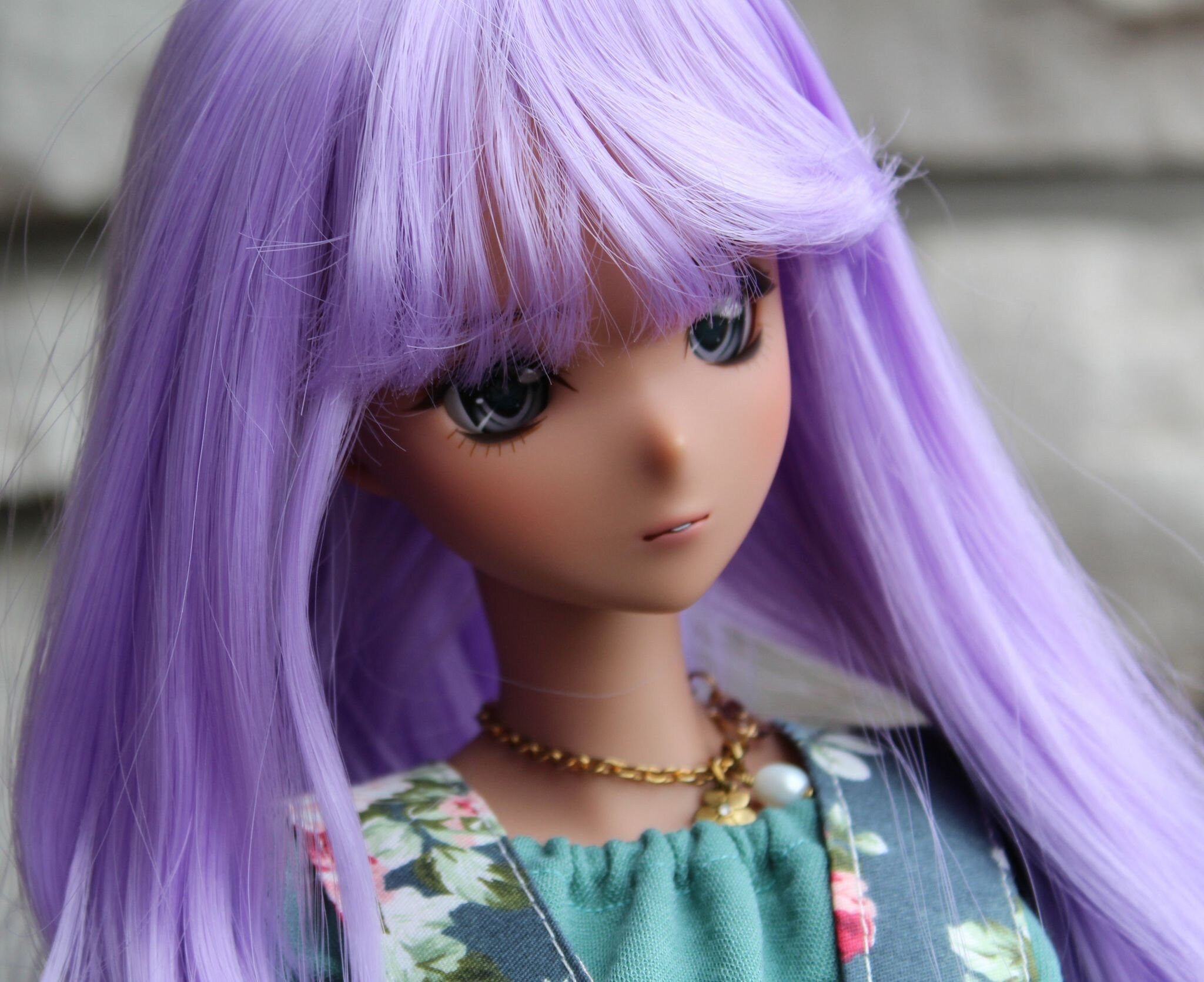 Custom doll WIG for Smart Dolls- Heat Safe - Tangle Resistant- 8.5" head size of Bjd, Sd, Dollfie Dream dolls "TAN CAPS" Mauve ombre Limited