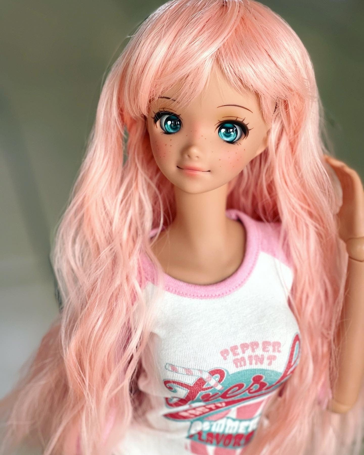 Custom doll Wig for Smart Dolls- Heat Safe - Tangle Resistant- 8.5" head size of Bjd, SD, Dollfie Dream dolls Peach Limited