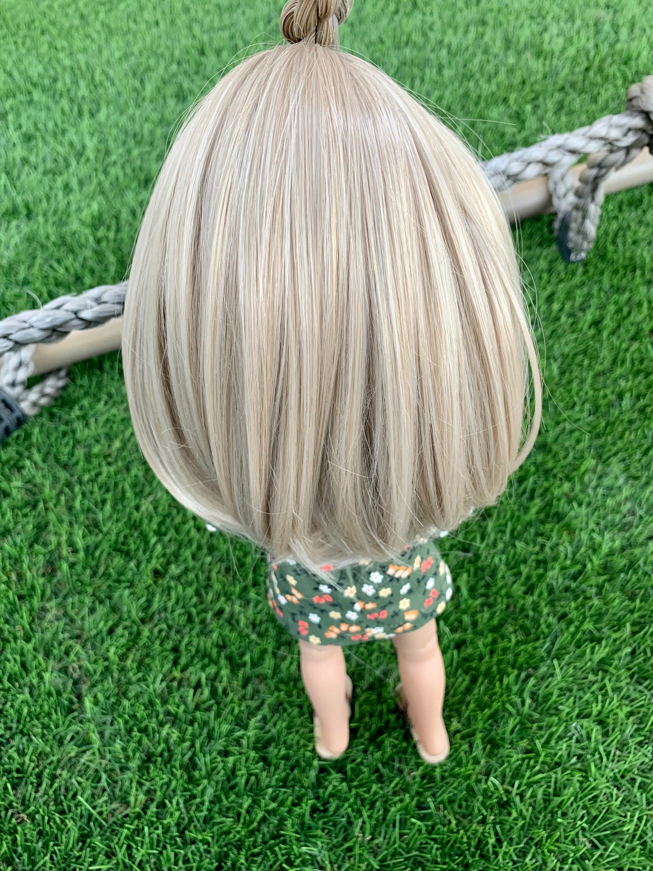 Custom doll WIG for 14" Dolls - Heat Safe-Tangle Resistant-fits 8-9" head size Kaye Wiggs Ruby Red Fashion Friends girls of the orient Ash