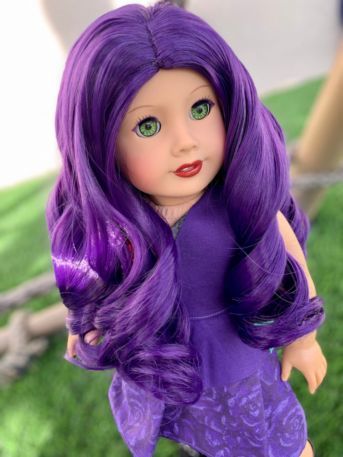 Custom doll wig for 18" American Girl Dolls-Heat Safe-Tangle Resistant-fits 10-11" head size of 18" dolls OG Journey Gotz  Descendants Mal