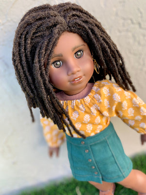 Custom doll wig for 18" American Girl Dolls-Heat Safe-Tangle Resistant-fits 10-11" head of 18" dolls  Journey AA brown Marley locs