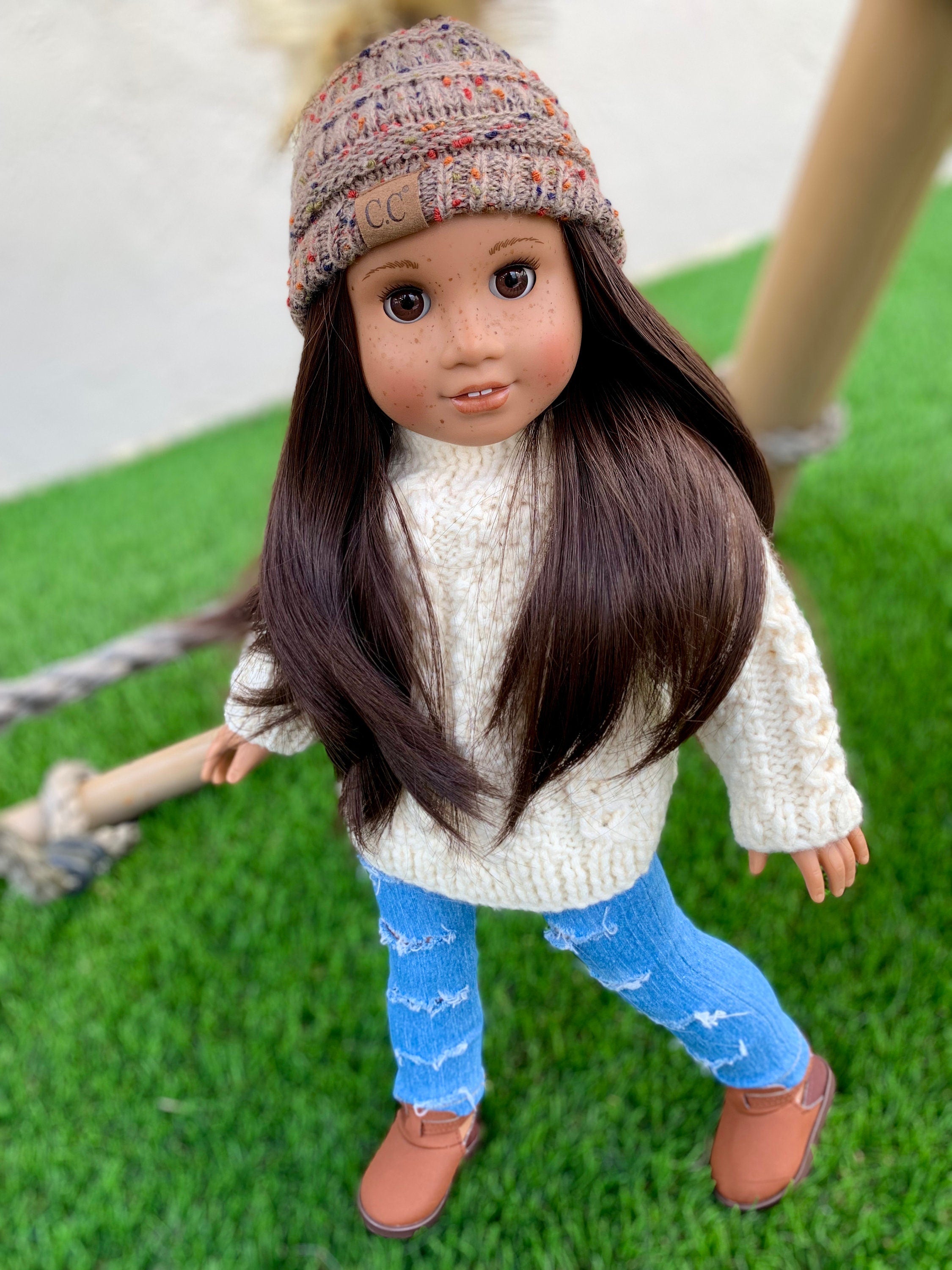 Custom doll wig for 18" American Girl Dolls - Heat Safe - Tangle Resistant - fits 10-11" head size of 18" dolls OG Blythe BJD Gotz