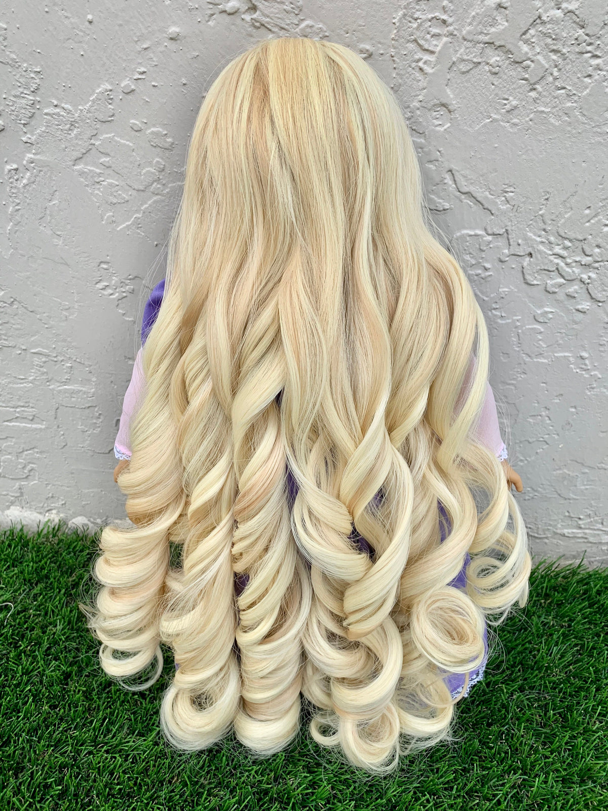 Custom doll wig for 18" American Girl Dolls -Heat & Tangle Resistant - fits 10-11" size of 18" dolls OG Blythe BJD Gotz dark Rapunzel