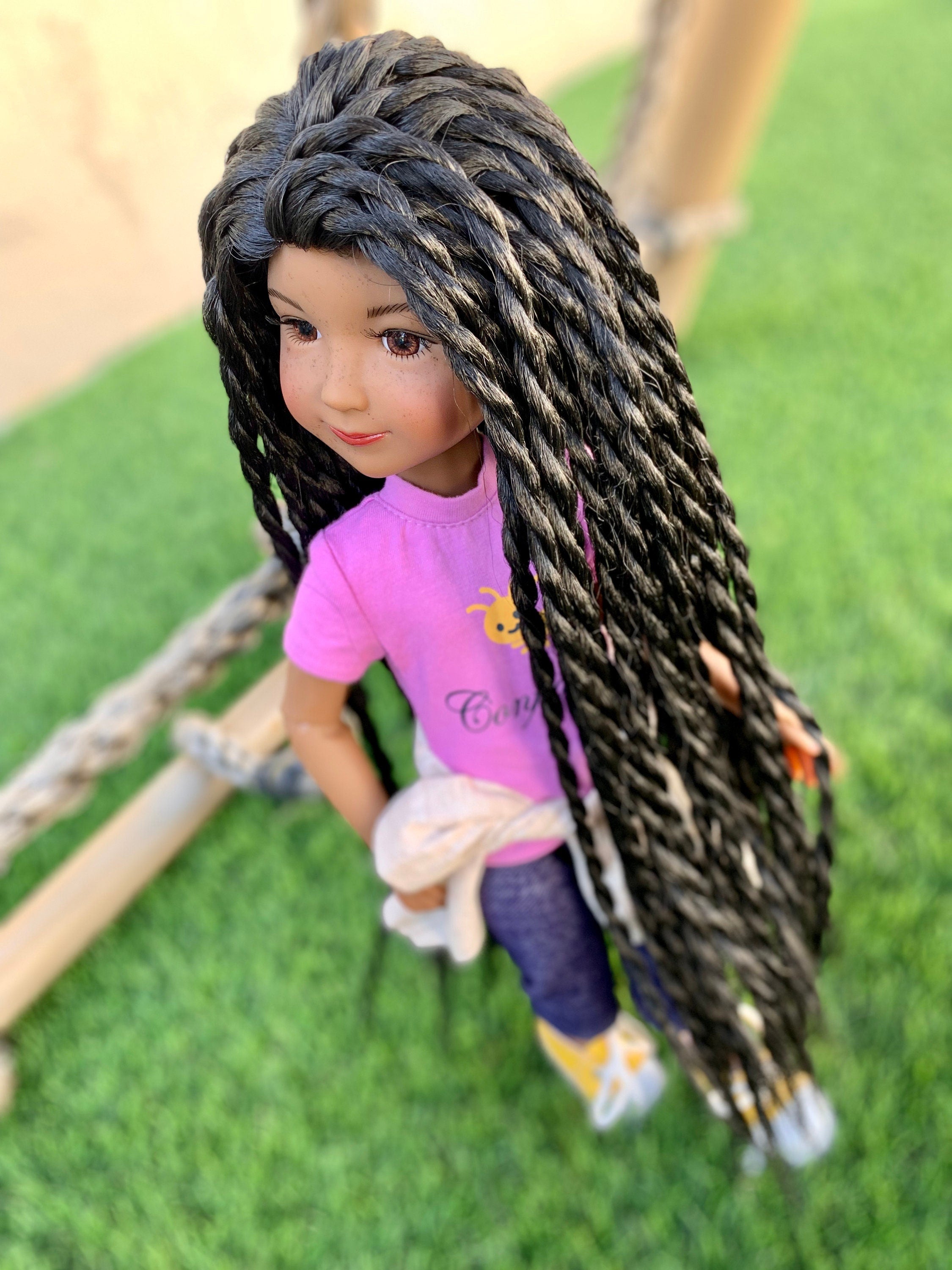 Custom doll WIG for 14"  American Girl Dolls - Heat Safe-Tangle Resistant-fits 8-9" head size Kaye Wiggs RRFF girls of the orient