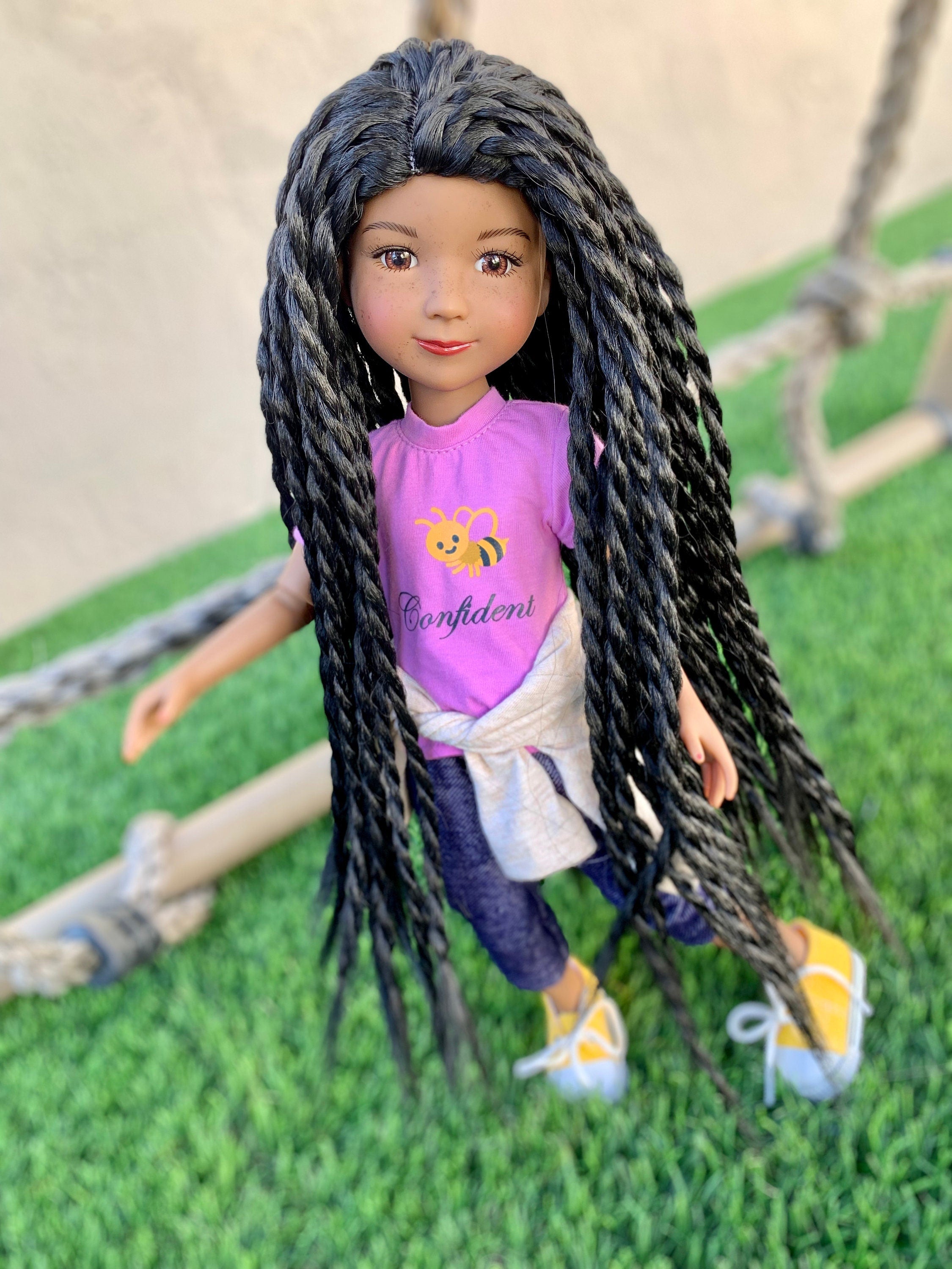 Custom doll WIG for 14"  American Girl Dolls - Heat Safe-Tangle Resistant-fits 8-9" head size Kaye Wiggs RRFF girls of the orient