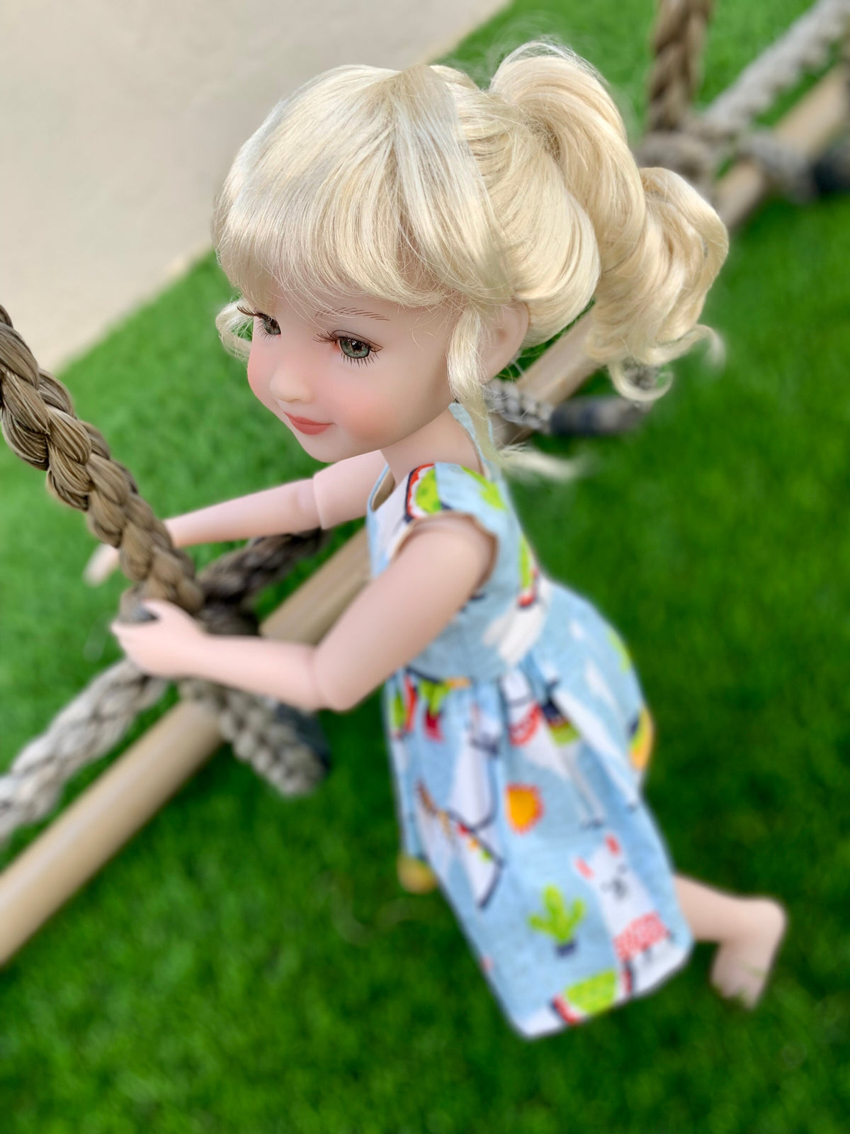 Custom doll WIG Exclusive Vegan Mohair-fits 9-10" head size Kaye Wiggs, RRFF, wellie wishers, bjd, Girl for All Time"Loose Fit"