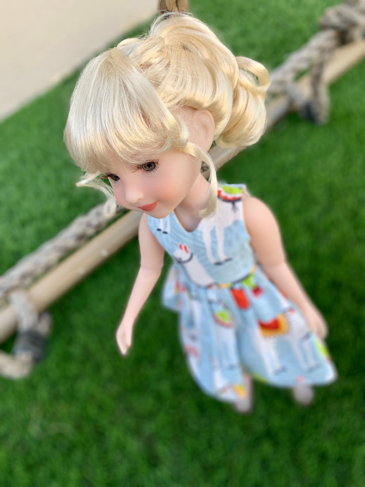 Custom doll WIG Exclusive Vegan Mohair-fits 9-10" head size Kaye Wiggs, RRFF, wellie wishers, bjd, Girl for All Time"Loose Fit"