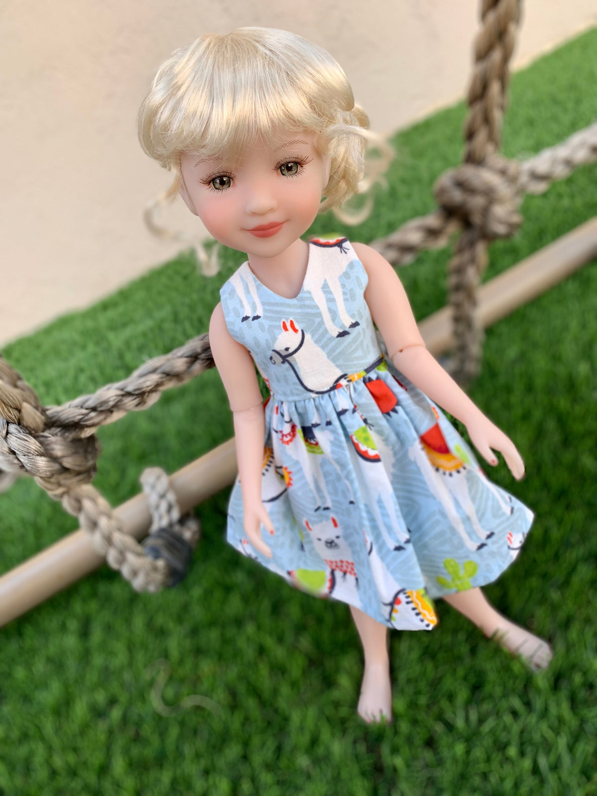 Custom doll WIG Exclusive Vegan Mohair-fits 9-10" head size Kaye Wiggs, RRFF, wellie wishers, bjd, Girl for All Time"Loose Fit"