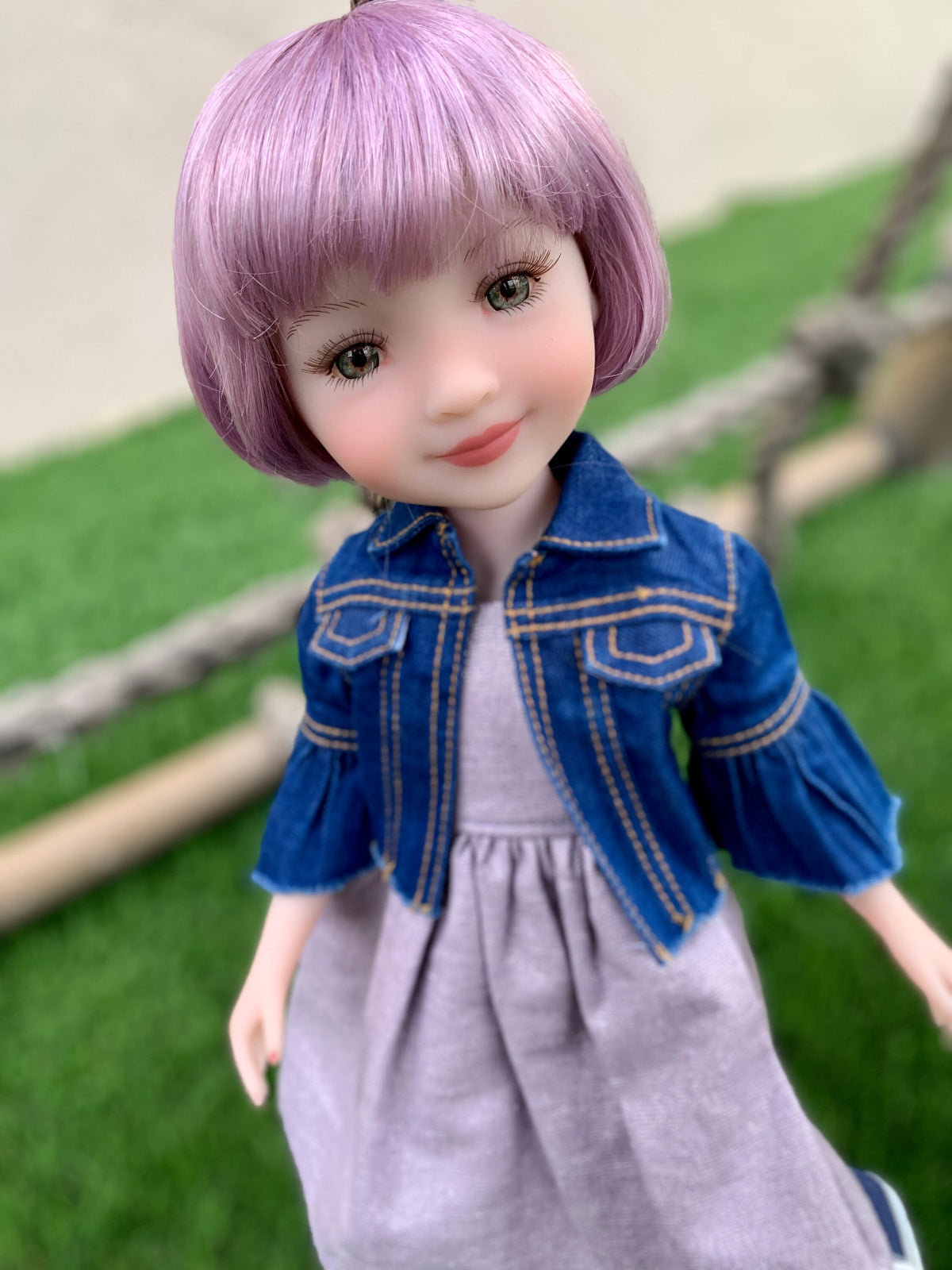 Custom doll WIG Exclusive Vegan Mohair-fits 9-10" head size Kaye Wiggs, RRFF, wellie wishers, bjd, Girl for All Time"Loose Fit"