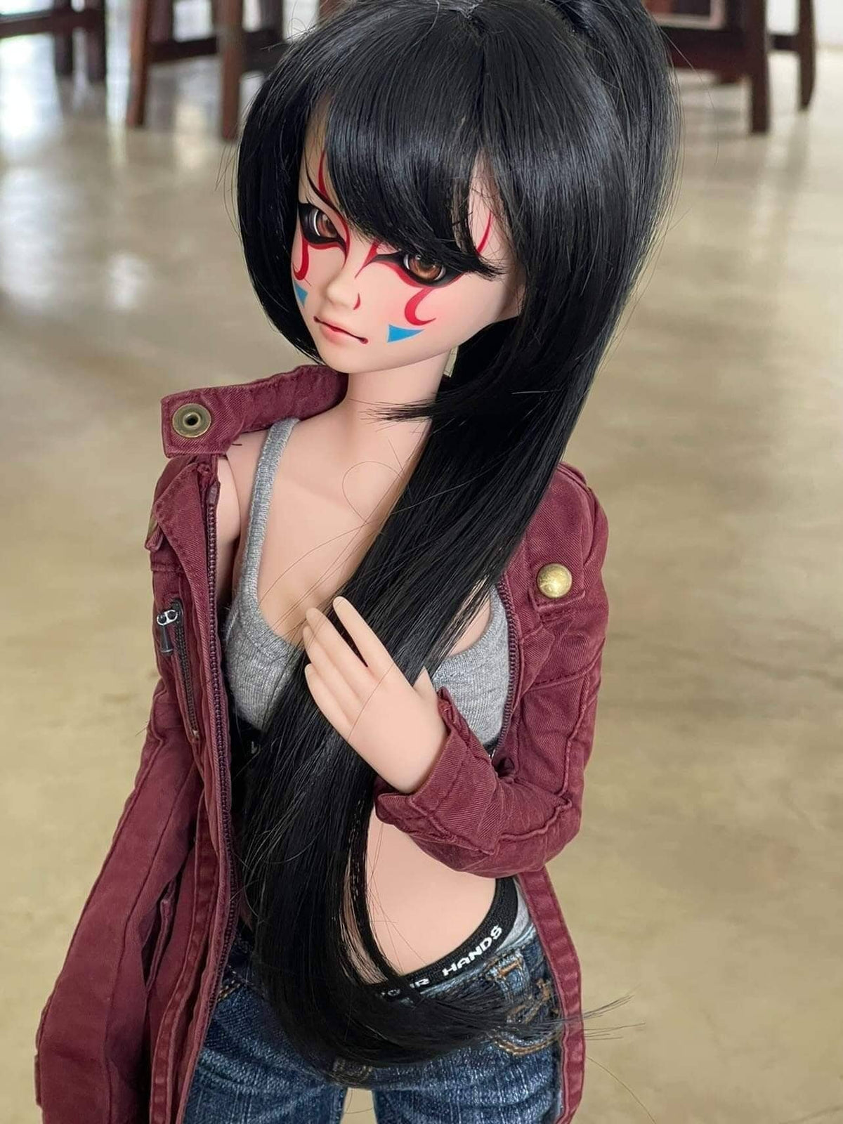 Custom doll WIG for Smart Dolls- Heat Safe - Tangle Resistant- 8" head size of Bjd, SD, Dollfie Dream dolls Tan Cap  anime Limited