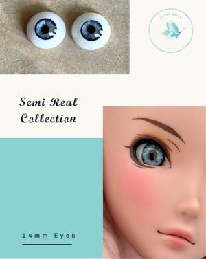 Natural Smart Doll Eyes , realistic doll eyes, doll eyes replacement, 14mm Fit BJD, SD Semireal Doll and similar blue