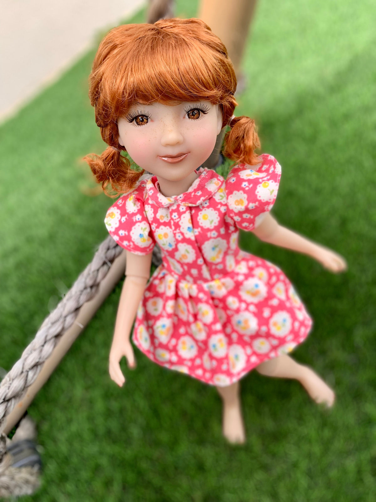 Custom doll WIG Exclusive Vegan Mohair-fits 9-10" head size Kaye Wiggs, RRFF, wellie wishers, bjd, Girl for All Time"Loose Fit"