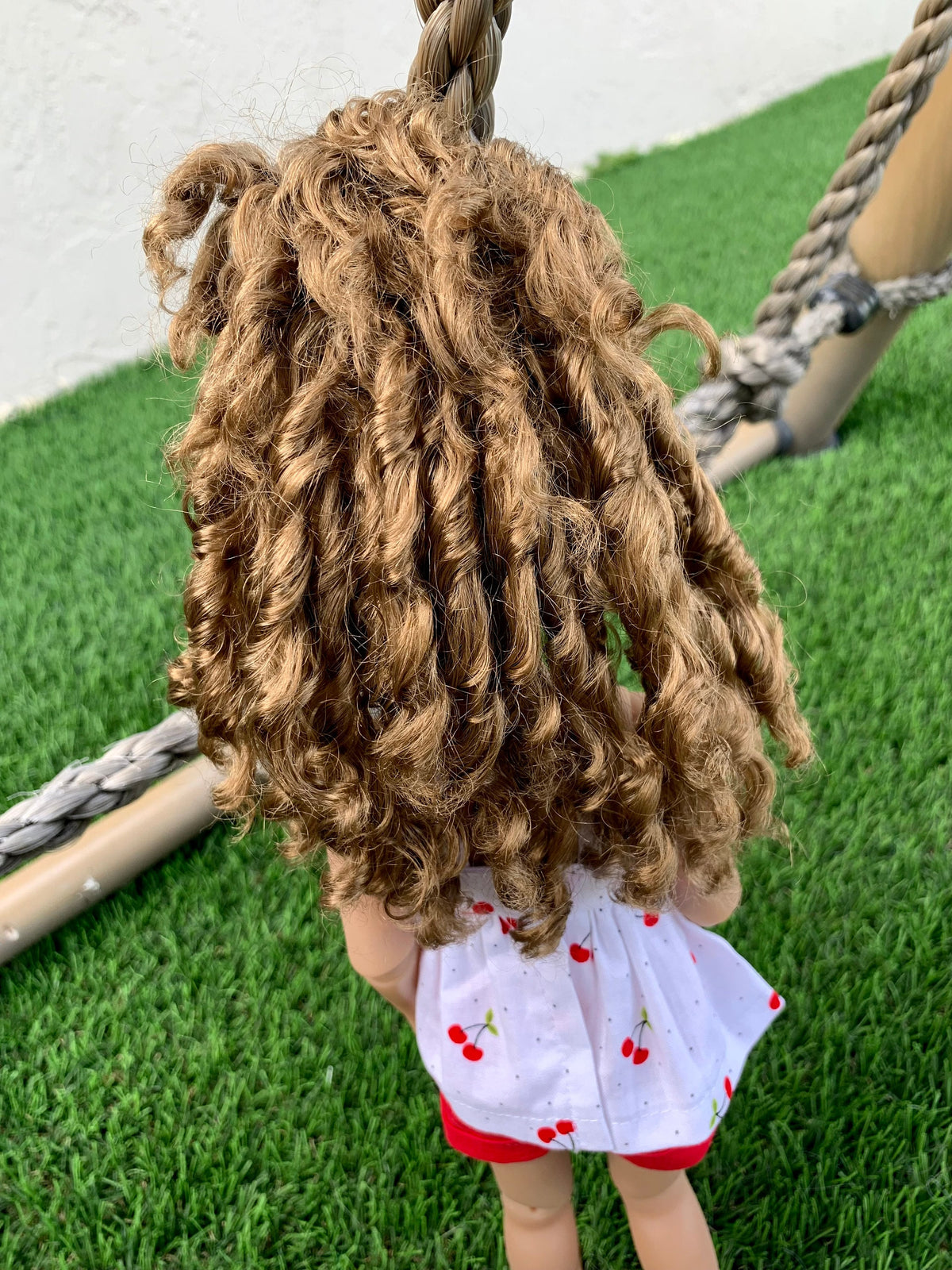 Custom doll WIG Exclusive Vegan Mohair-fits 9-10" head size Kaye Wiggs, RRFF, wellie wishers, bjd, Girl for All Time"Loose Fit"