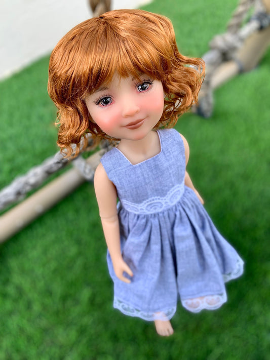 Custom doll WIG Exclusive Vegan Mohair-fits 9-10" head size Kaye Wiggs, RRFF, wellie wishers, bjd, Girl for All Time"Loose Fit"
