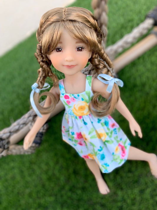 Custom doll WIG Exclusive Vegan Mohair-fits 9-10" head size Kaye Wiggs, RRFF, wellie wishers, bjd, Girl for All Time"Loose Fit"