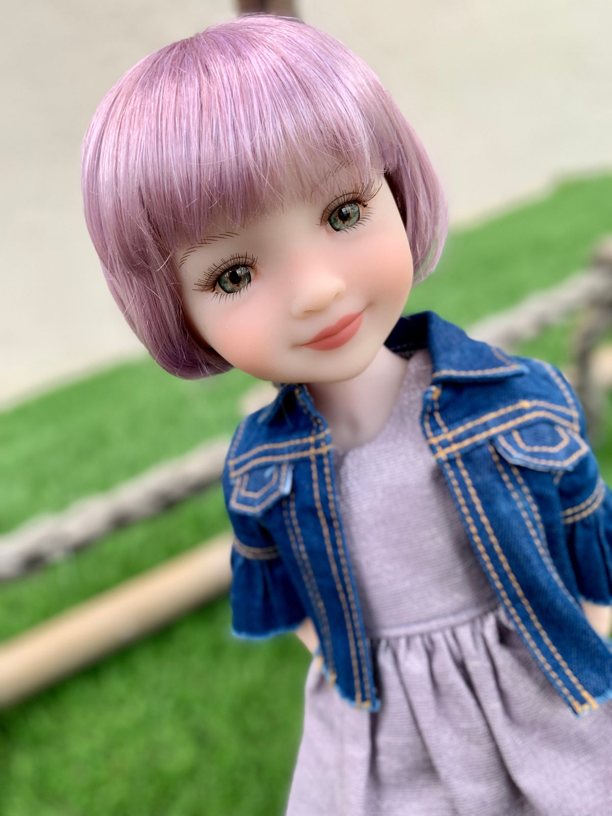 Custom doll WIG Exclusive Vegan Mohair-fits 9-10" head size Kaye Wiggs, RRFF, wellie wishers, bjd, Girl for All Time"Loose Fit"
