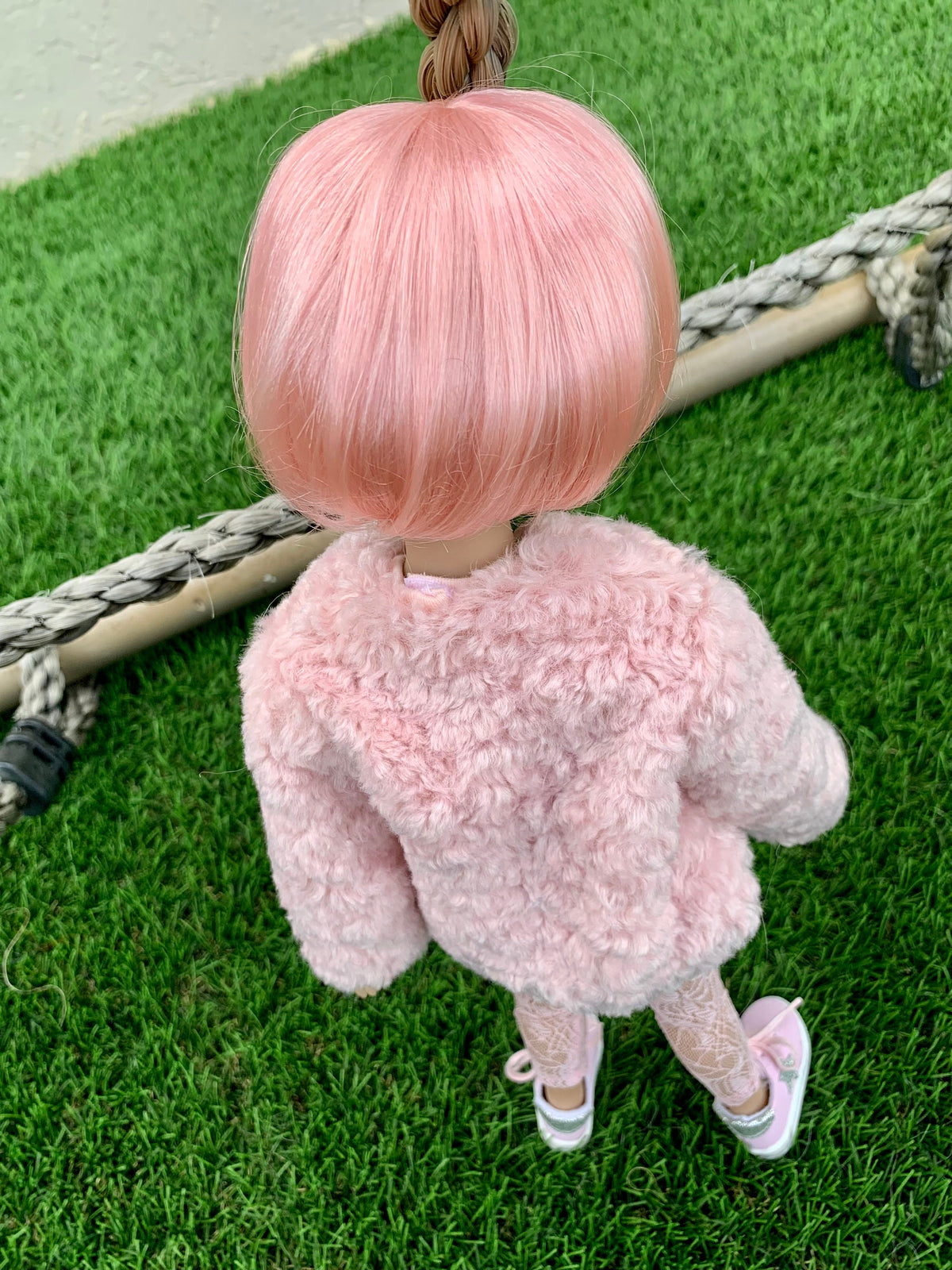 Custom doll WIG Exclusive Vegan Mohair-fits 9-10" head size Kaye Wiggs, RRFF, wellie wishers, bjd, Girl for All Time"Loose Fit"