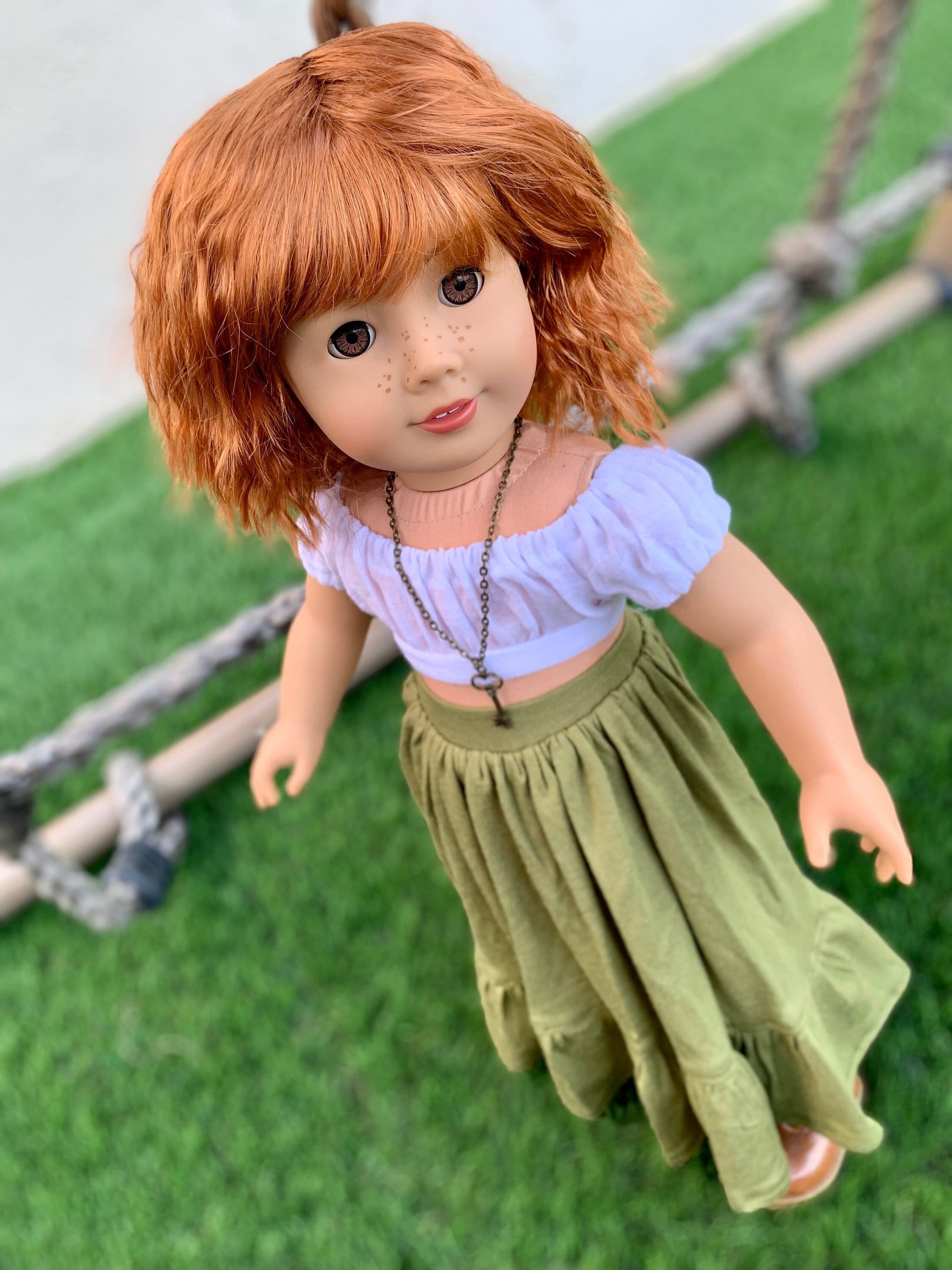 PREORDER Custom doll wig for 18 American Girl Dolls Vegan Mohair ZaZou Dolls