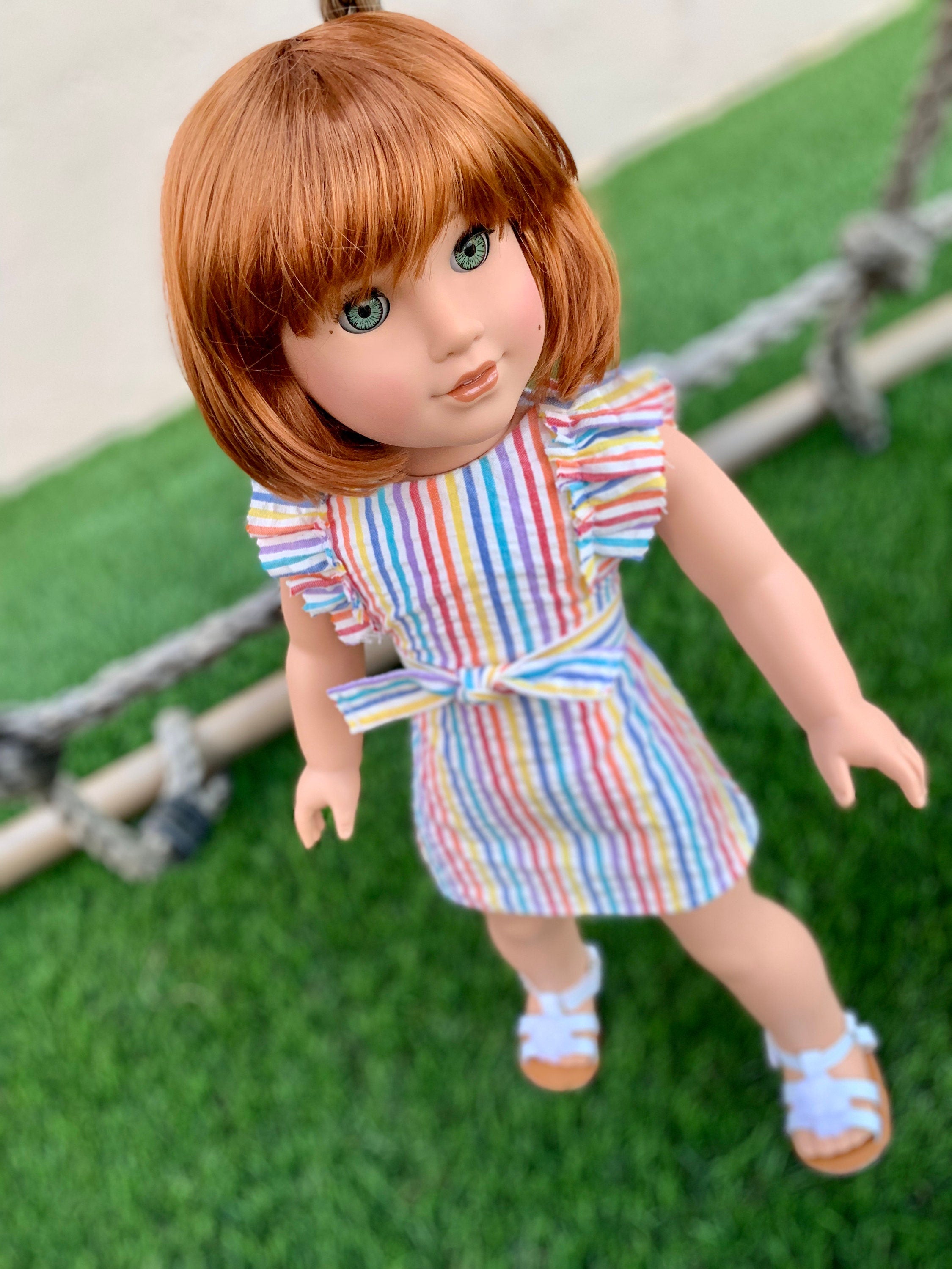 Custom doll wig for 18" American Girl Dolls - Vegan Mohair - fits 10-11" head size of  dolls such as OG Blythe BJD Gotz meadowdolls