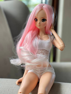 Custom doll WIG for Smart Dolls- Heat Safe - Tangle Resistant- 8.5" head size of Bjd, SD, Dollfie Dream dolls Pink ombre