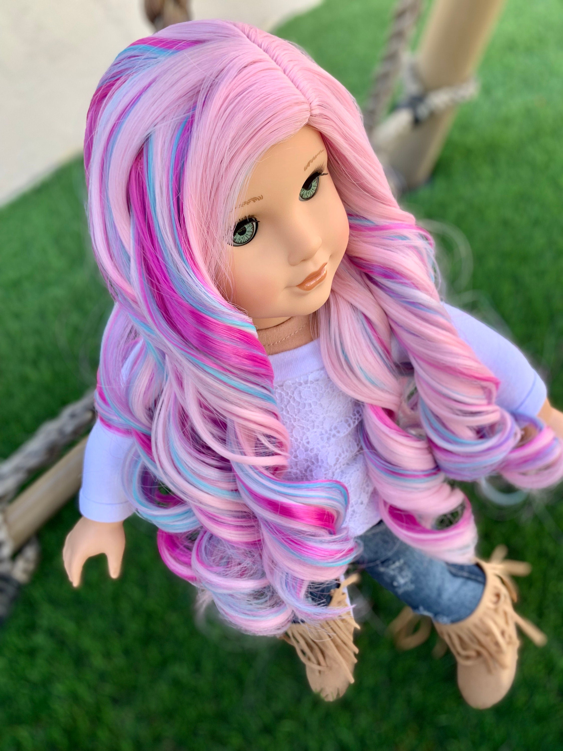 Custom doll wig for 18 American Girl Dolls -Heat & Tangle Resistant - –  ZaZou Dolls