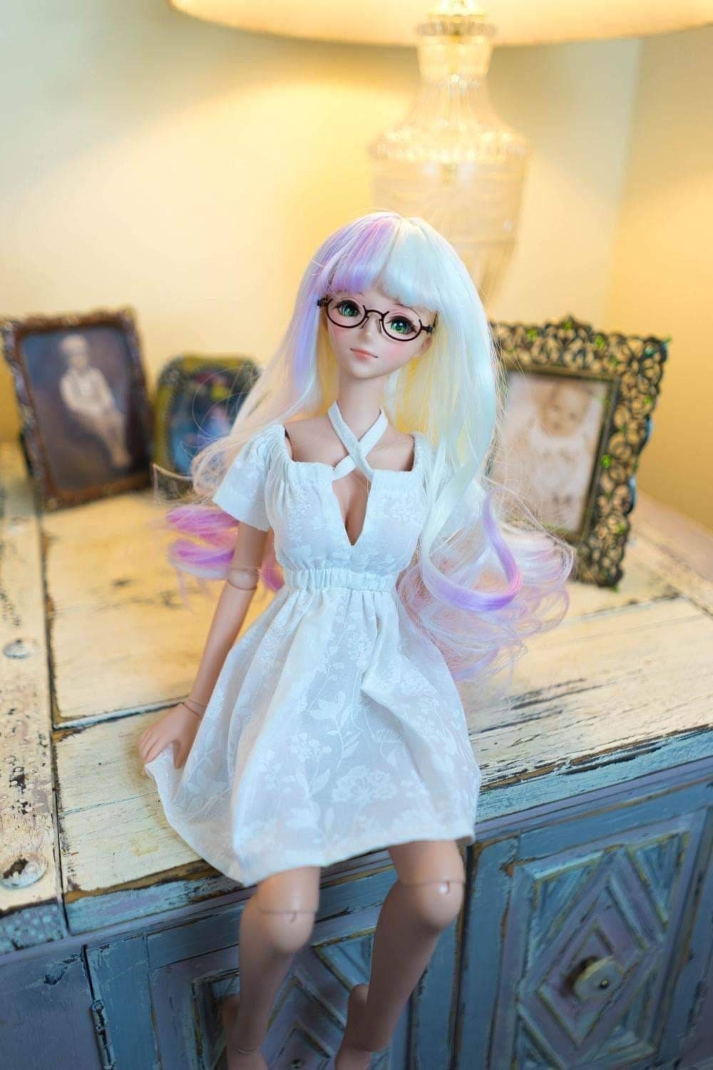 Custom doll WIG for Smart Dolls- Heat Safe - Tangle Resistant- 8.5" head size of Bjd, SD, Dollfie Dream dolls Unicorn