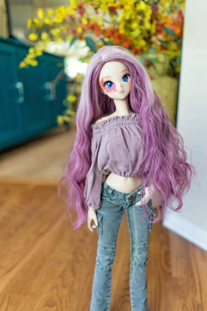 Purple Dreams Dye Premium Smart Doll Wig – Size 8.5″ – Dollofakind
